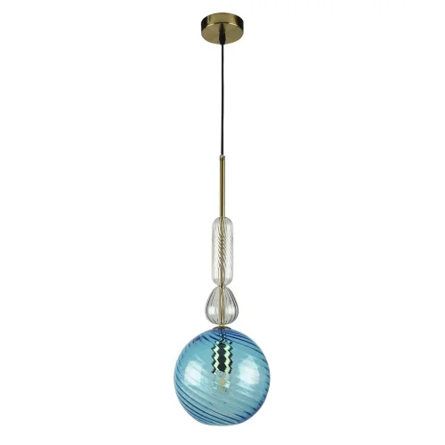 Светильник подвесной Candy 10037A LOFT IT голубой 1 лампа, основание золотое в стиле современный арт-деко выдувное